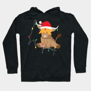 Cute highland cow christmas t shirt Hoodie